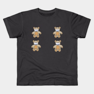 Four bears in masks that are located at a distance from each other because they are quarantined Kids T-Shirt